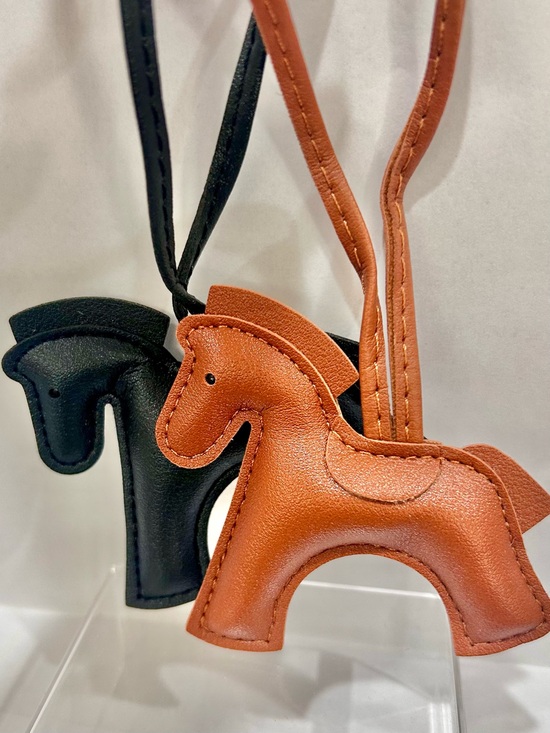 Handbags - Faux Leather Horse bag charm Brown or Black
